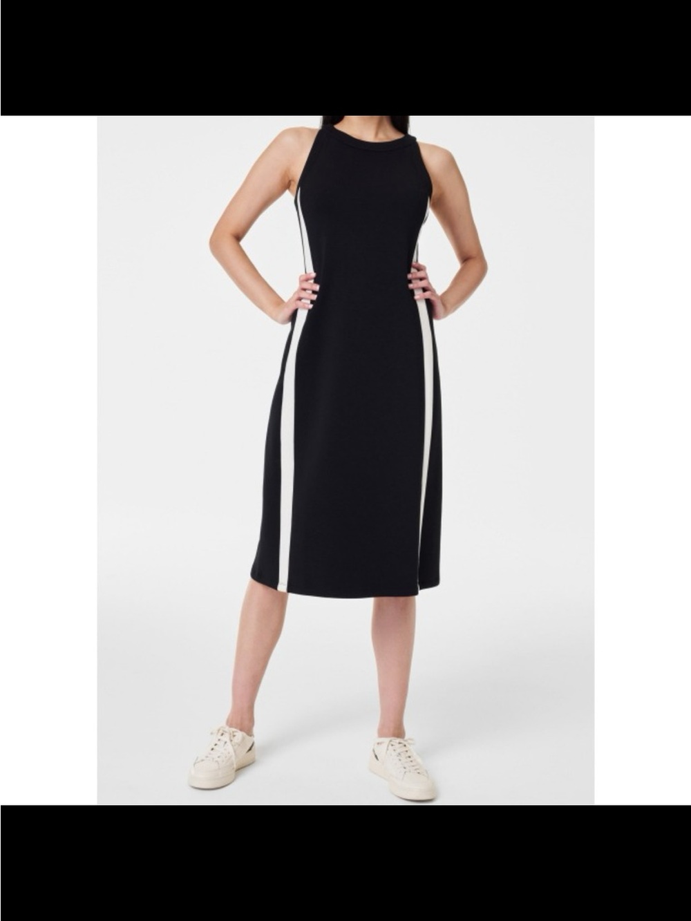 Spanx AirEssentials Side Stripe Tank Midi Dress. Sz L